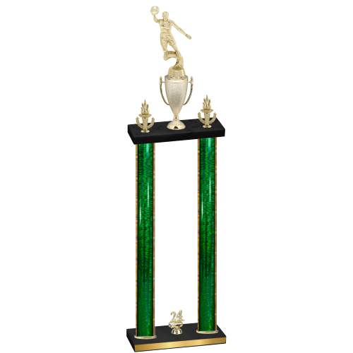 Double Green Glacier Year Basketball Trophy