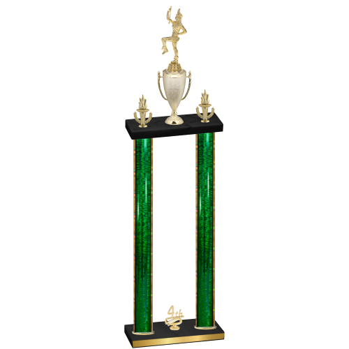 Double Green Glacier Fourth Place Majorette Trophy