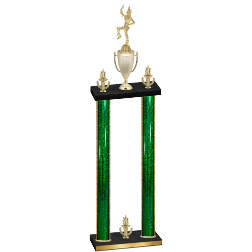 Double Green Glacier Victory Majorette Trophy