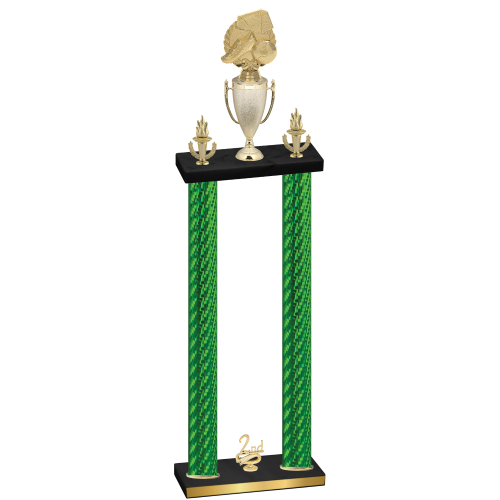 Double Green Carbon Fiber Second Place Soccer Trophy