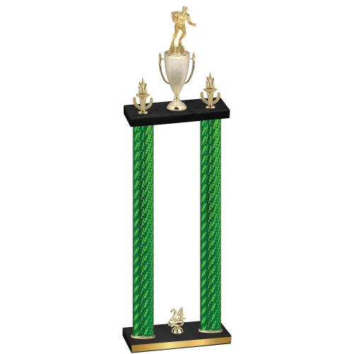 Double Green Carbon Fiber Year Rugby Trophy