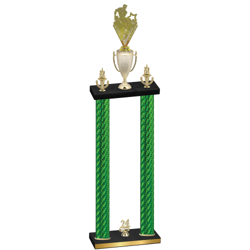 Double Green Carbon Fiber Year Rugby Trophy