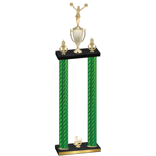 Double Green Carbon Fiber Third Place Cheerleading Trophy