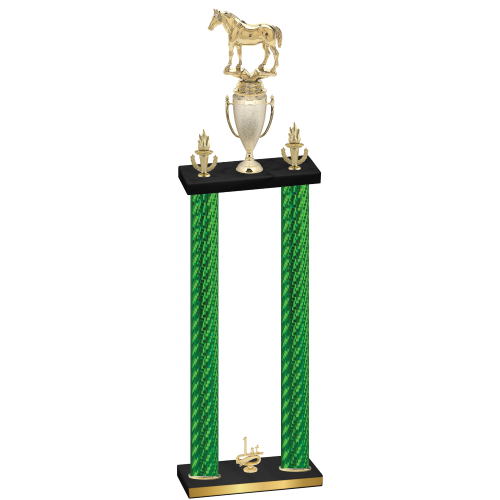 Double Green Carbon Fiber First Place Horses Trophy