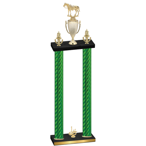Double Green Carbon Fiber First Place Horses Trophy