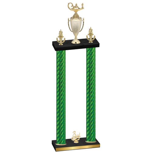 Double Green Carbon Fiber Third Place Academics Trophy