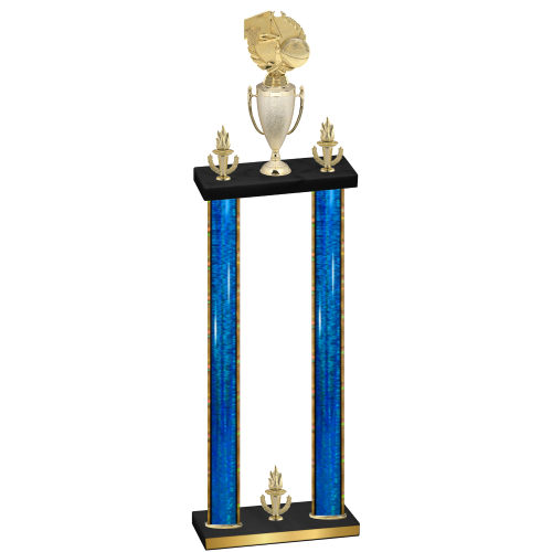 Double Blue Glacier Victory Basketball Trophy