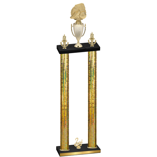 Double Gold Glacier Second Place Soccer Trophy