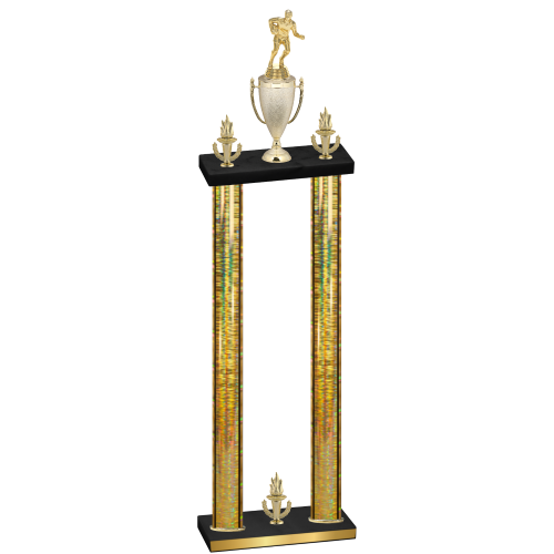 Double Gold Glacier Victory Rugby Trophy