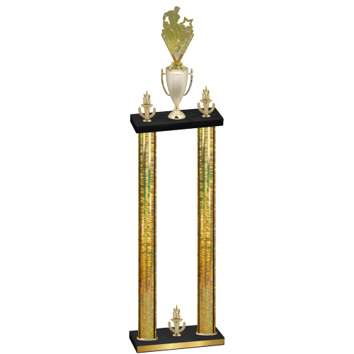 Double Gold Glacier Victory Rugby Trophy