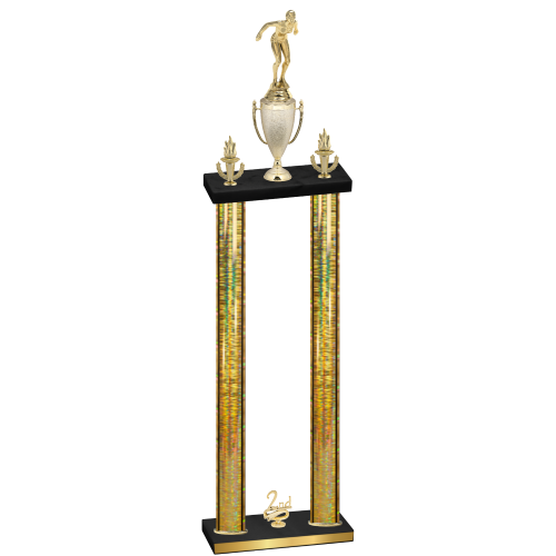 Double Gold Glacier Second Place Tennis Trophy