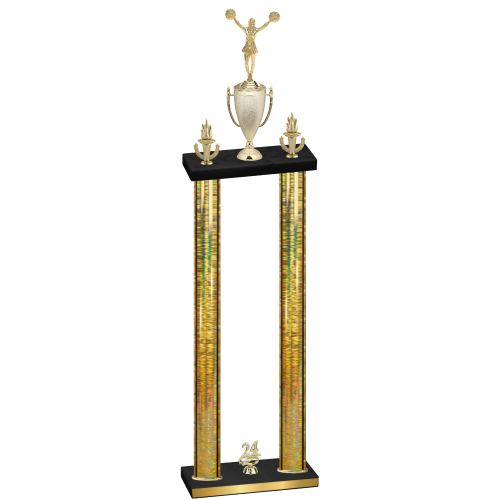 Double Gold Glacier Year Cheerleading Trophy