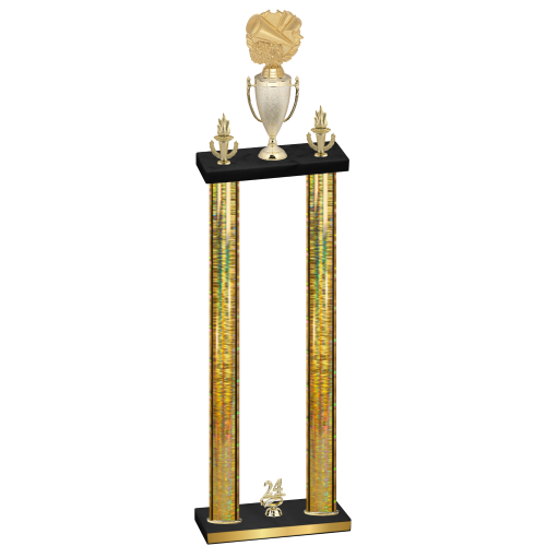 Double Gold Glacier Year Cheerleading Trophy