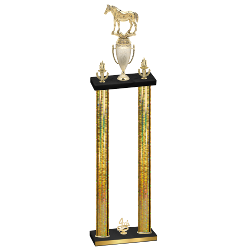 Double Gold Glacier Fourth Place Horses Trophy
