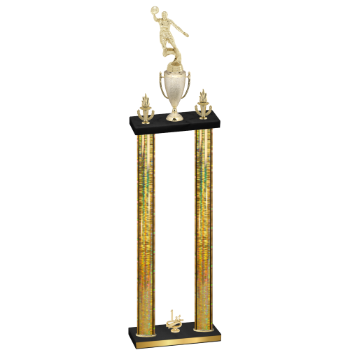 Double Gold Glacier First Place Basketball Trophy