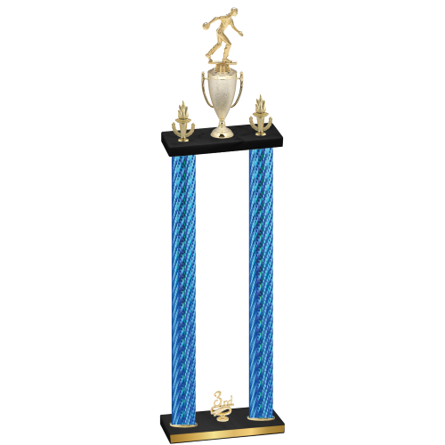 Double Blue Carbon Fiber Third Place Bowling Trophy