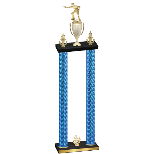 Double Blue Carbon Fiber Fourth Place Shooter Trophy
