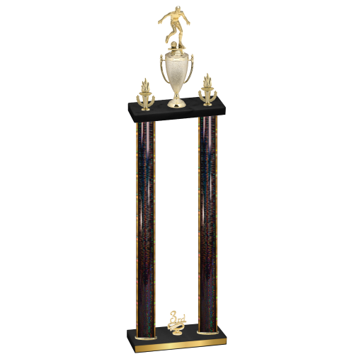Double Black Glacier Third Place Soccer Trophy