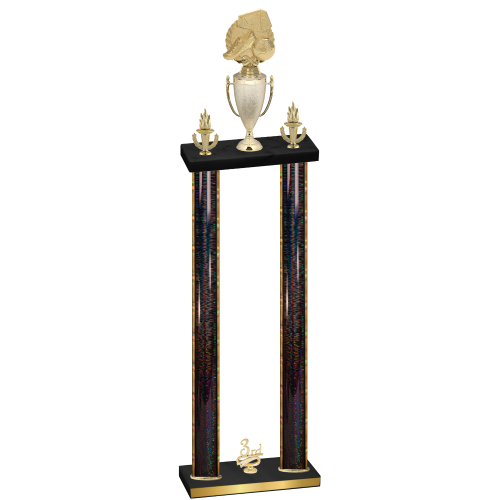 Double Black Glacier Third Place Soccer Trophy