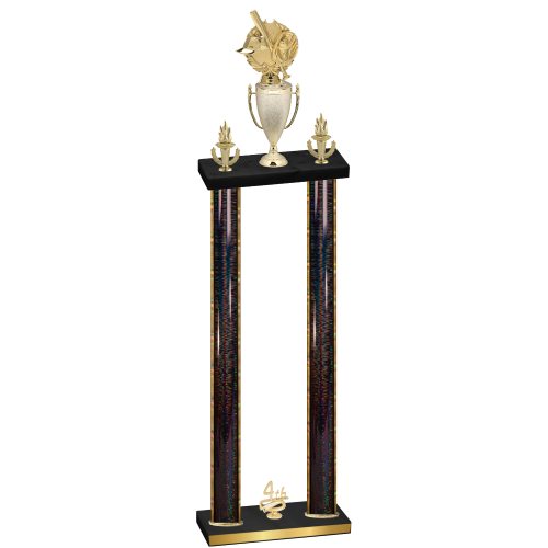Double Black Glacier Fourth Place Baseball Trophy