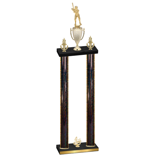 Double Black Glacier Fourth Place Baseball Trophy