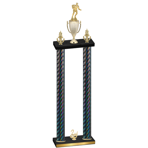 Double Black Carbon Fiber Second Place Rugby Trophy
