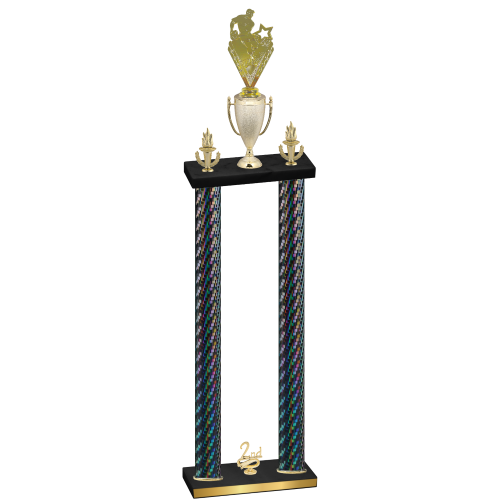 Double Black Carbon Fiber Second Place Rugby Trophy