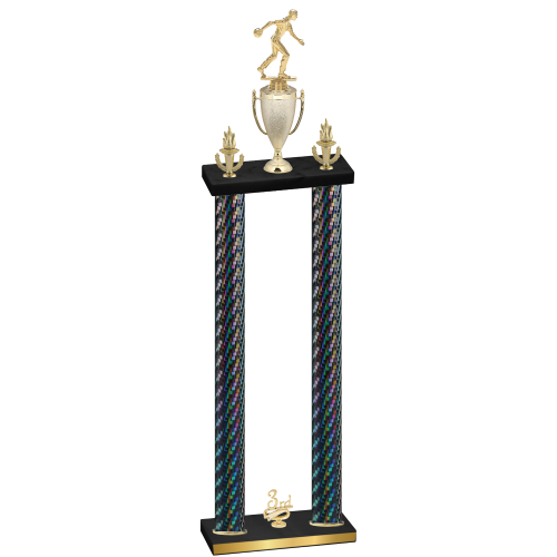 Double Black Carbon Fiber Third Place Bowling Trophy