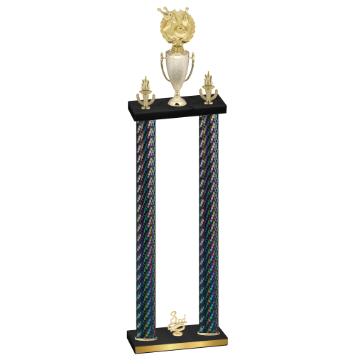 Double Black Carbon Fiber Third Place Bowling Trophy