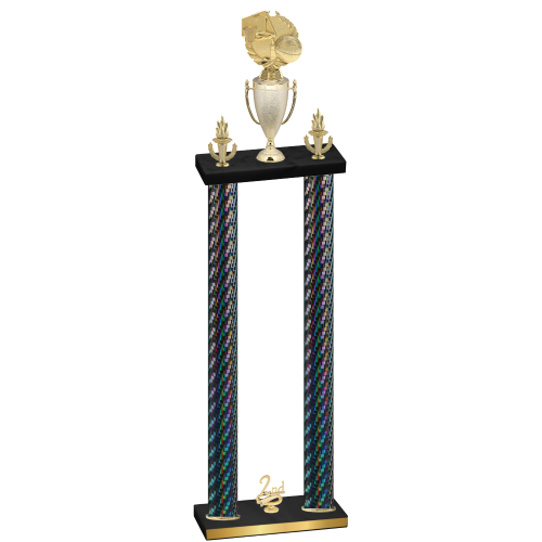Double Black Carbon Fiber Second Place Basketball Trophy