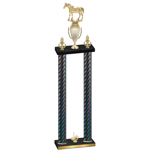 Double Black Carbon Fiber First Place Horses Trophy