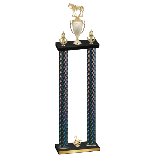 Double Black Carbon Fiber Second Place Horses Trophy