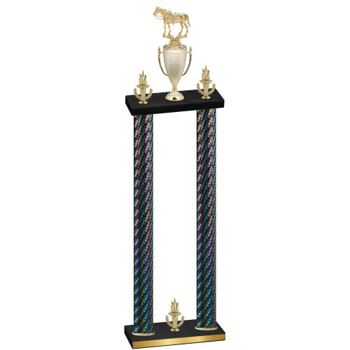 Double Black Carbon Fiber Victory Horses Trophy