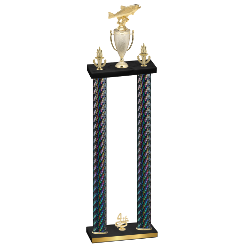 Double Black Carbon Fiber Fourth Place Fishing Trophy