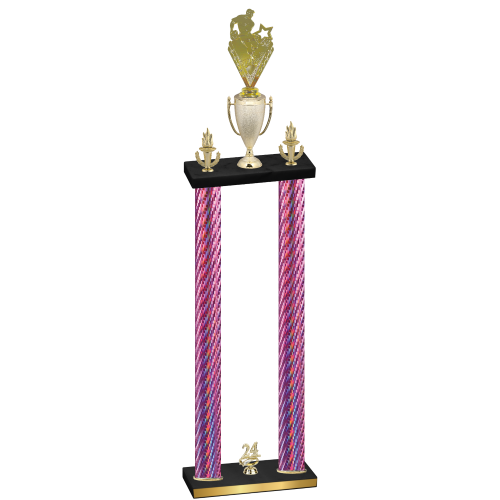 Double Pink Carbon Fiber Year Rugby Trophy