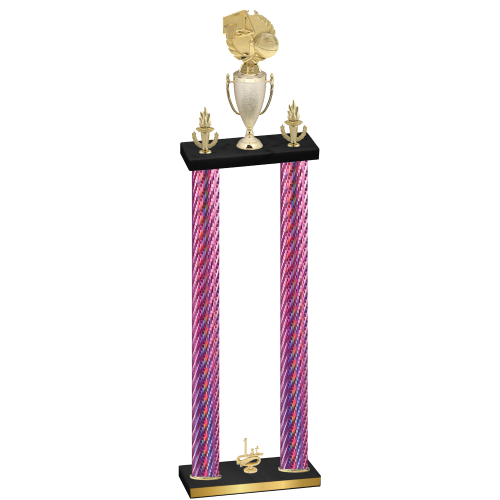 Double Pink Carbon Fiber First Place Basketball Trophy