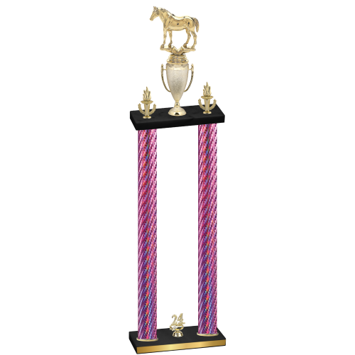Double Pink Carbon Fiber Year Horses Trophy