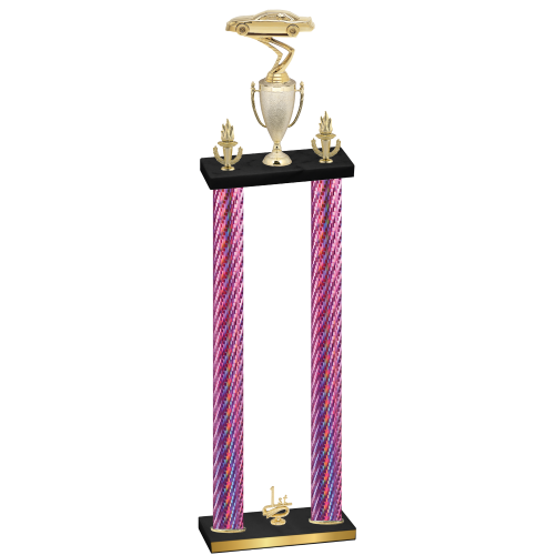 Double Pink Carbon Fiber First Place Cars Trophy