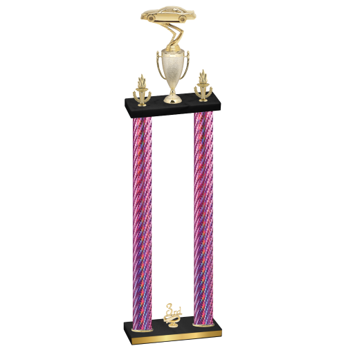 Double Pink Carbon Fiber Third Place Cars Trophy