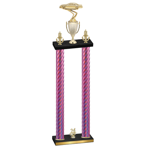 Double Pink Carbon Fiber Year Cars Trophy