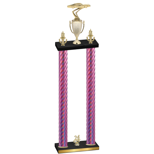 Double Pink Carbon Fiber Year Cars Trophy