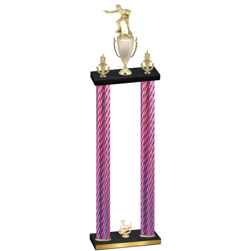 Double Pink Carbon Fiber Third Place Shooter Trophy