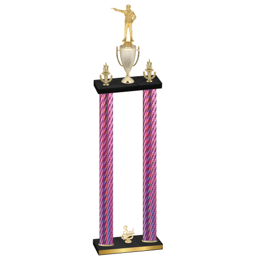 Double Pink Carbon Fiber Third Place Shooter Trophy