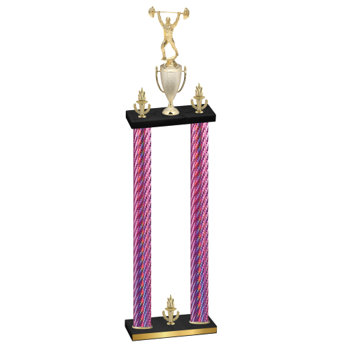 Double Pink Carbon Fiber Victory Weights Trophy