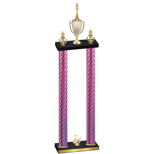 Double Pink Carbon Fiber Second Place Chess Trophy