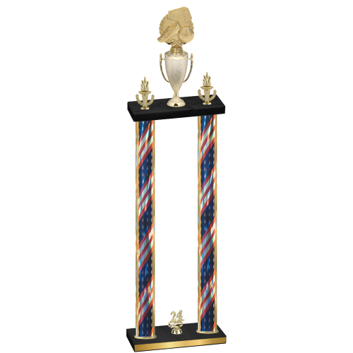 Double Flag USA Year Soccer Trophy