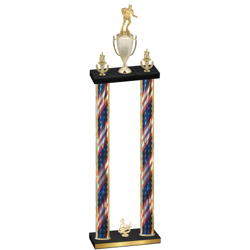 Double Flag USA Third Place Rugby Trophy