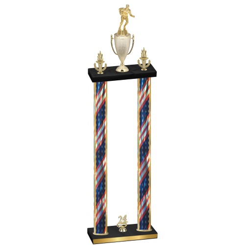 Double Flag USA Year Rugby Trophy