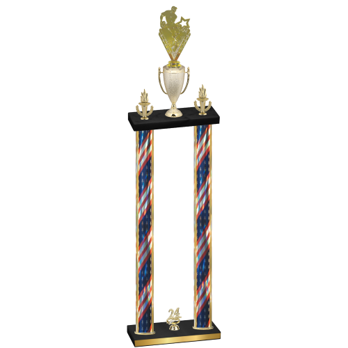 Double Flag USA Year Rugby Trophy