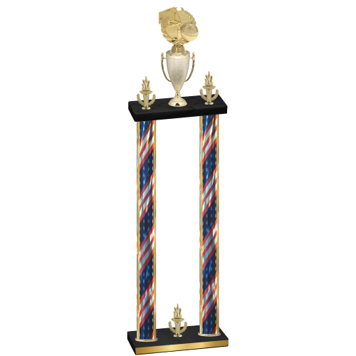 Double Flag USA Victory Basketball Trophy